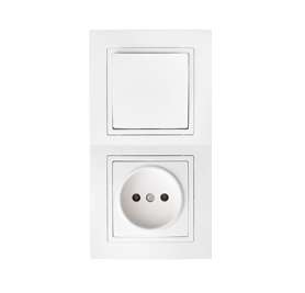Блок СП (розетка без заземл. + 1-кл. выкл.) Bylectrica В-РЦ-726