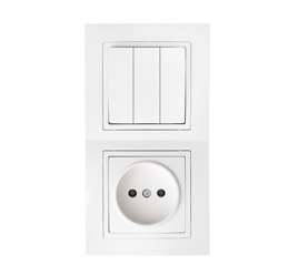 Блок СП (розетка без заземл. + 3-кл. выкл.) Bylectrica 3В-РЦ-728