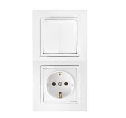 Блок СП (розетка с заземл. + 2-кл. выкл.) Bylectrica 2В-РЦ-730