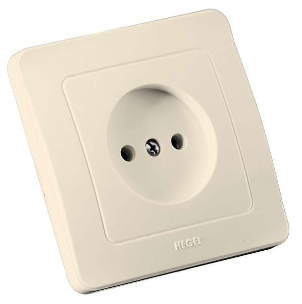 Розетка 1-м СП Мастер 16А IP20 250В защ. шторки сл. кость HEGEL РС16-302-01