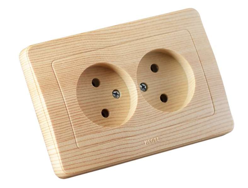 Розетка 2-м СП Мастер 16А IP20 250В сосна HEGEL РС16-341-02