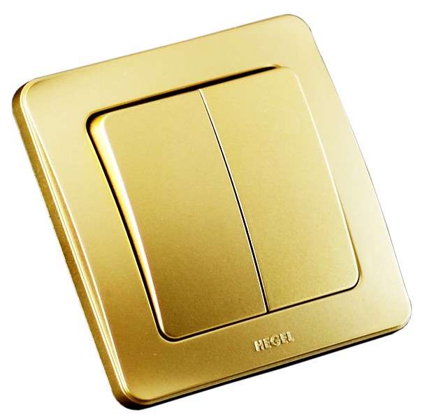 Выключатель 2-кл. СП Мастер 10А IP20 250В зол. HEGEL ВС10-351-07