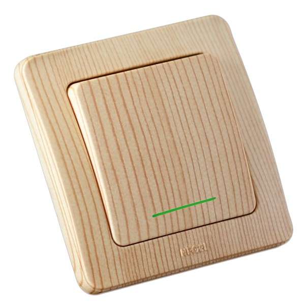 Выключатель 1-кл. СП Мастер 16А IP20 250В с индикацией сосна HEGEL ВС16-312-02