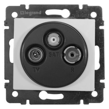 Розетка телевизионная TV/R/SAT Valena с топологией "звезда" механизм алюм. (блист.) IEK 694375