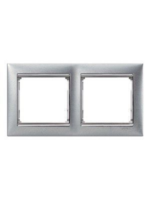 Рамка 2-м Valena горизонт. алюм. модерн (блист.) IEK 694357