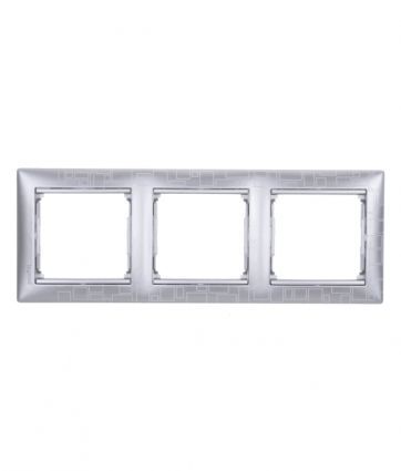 Рамка 3-м Valena горизонт. матов. алюм. (блист.) IEK 694355