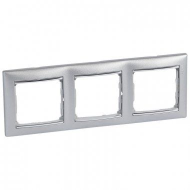 Рамка 3-м Valena горизонт. алюм. модерн (блист.) IEK 694358