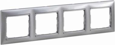Рамка 4-м Valena горизонт. матов. алюм. (блист.) IEK 694379