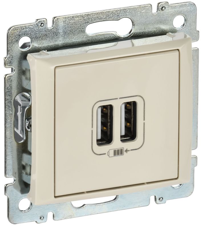 Розетка USB 2-м СП Valena механизм сл. кость (DIY-упак.) IEK 694372