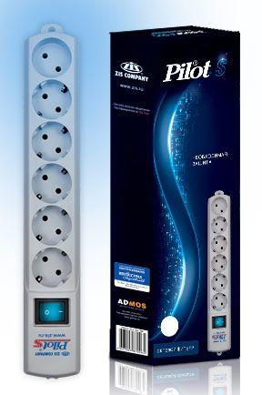 Удлинитель с сетевым фильтром 6х7м с заземл. 10А IP20 CCA 3х0.75 бел. PILOT 607994