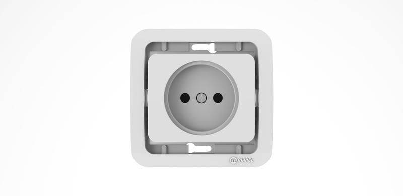 Розетка 1-м СП Mimoza 10А без заземл. без вставки бакелит бел. Makel 22022