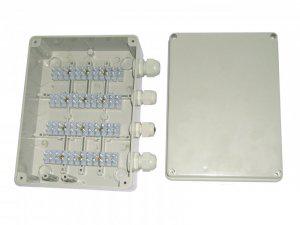 Коробка распределительная на 48 цепей IP55 с гермовводами под винт пластик. Барьер-КР-Б 228556