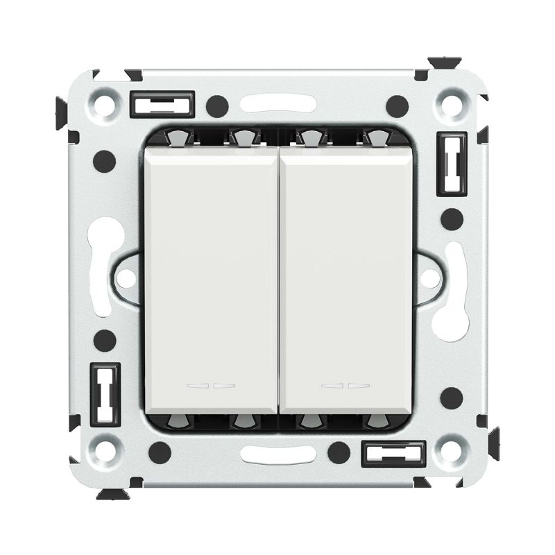 Выключатель 2-кл. 2мод. СП Avanti "Белое облако" 16А IP20 бел. DKC 4400104