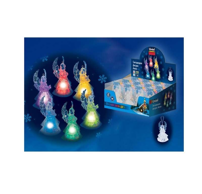 Гирлянда светодиодная «Ангел» ULD-F602 RGB ANGEL SET12 на батарейке в составе набора из 12шт (3 вида по 4шт) 5х9 см Uniel UL-00001419