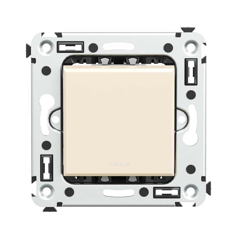 Выключатель 1-кл. 2мод. СП Avanti "Ванильная дымка" 16А IP20 беж. DKC 4405103