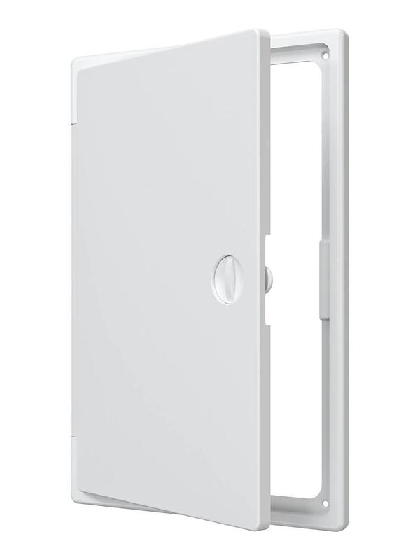 Люк-дверца ревизионная накладная 200х300мм с ручкой-задвижкой АБС бел. EVECS ЛТ2030П