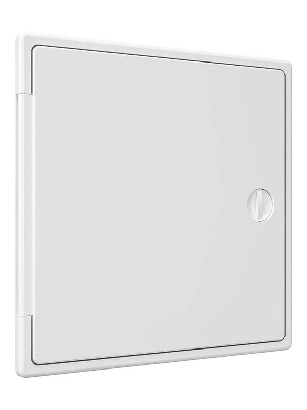 Люк-дверца ревизионная накладная 250х250мм с ручкой-задвижкой АБС бел. EVECS ЛТ2525П