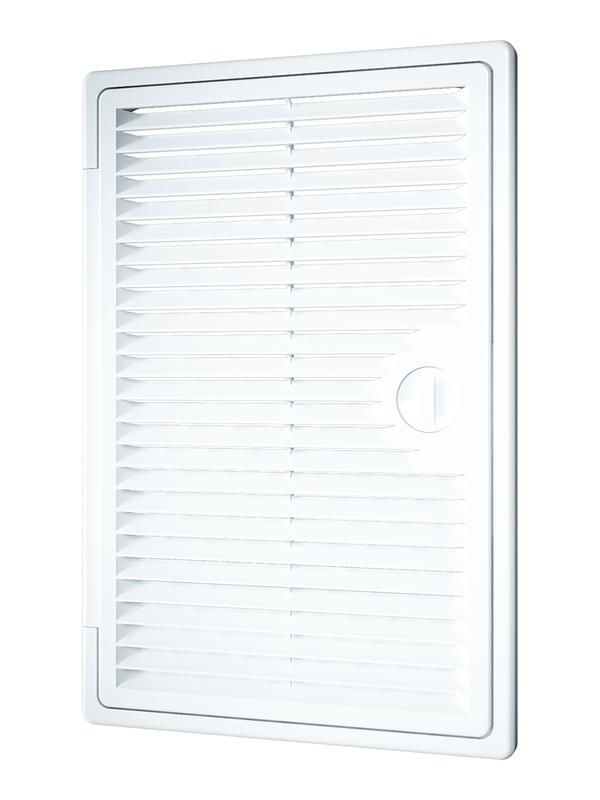 Люк-дверца Декофот ревизионная накладная 150х150мм с ручкой-задвижкой АБС бел. EVECS 1515ДФ