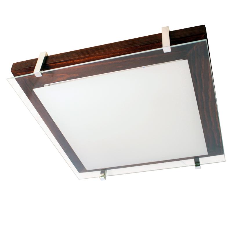 Светильник НПБ 09-2х40-001 "Полесье" 300х300 М94 40Вт E27 IP20 бел./корпус вишня/держатель хром (инд. упак.) Элетех 1005205888