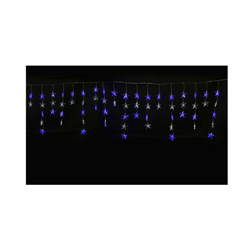 Гирлянда занавес светодиодная "Звездочки-1" ULD-E5505-196/DTK WHITE-BLUE STARS-1 бел. и син. 56LED 5.5х0.5м IP20 Uniel UL-00001410