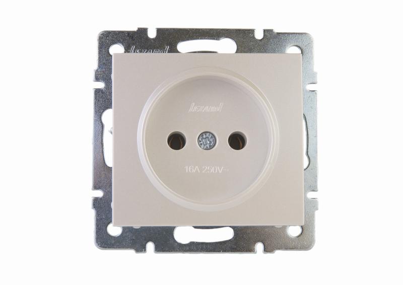 Розетка 1-м СП Rain 16А IP20 без заземл. керамика механизм жемчуж./бел. перламутр. LEZARD 703-3088-121