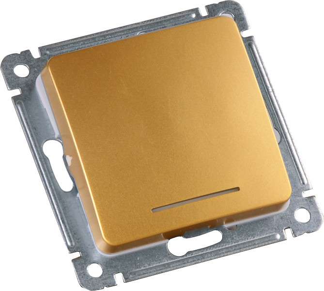 Выключатель 1-кл. СП 10А 250В с индикацией механизм зол. HEGEL ВС10-412-07