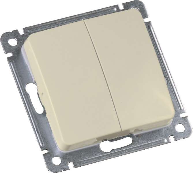 Выключатель 2-кл. СП 10А 250В механизм сл. кость HEGEL ВС10-451-01