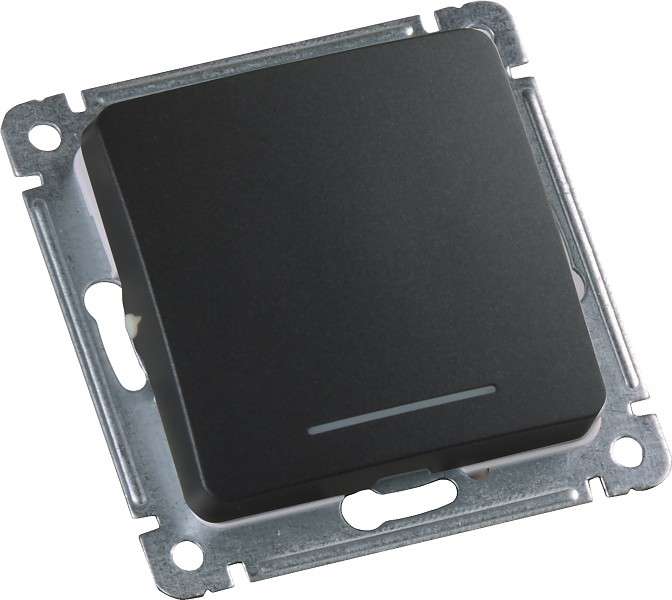 Переключатель 1-кл. СП 16А 250В с индикацией механизм черн. HEGEL ВС10-462-08