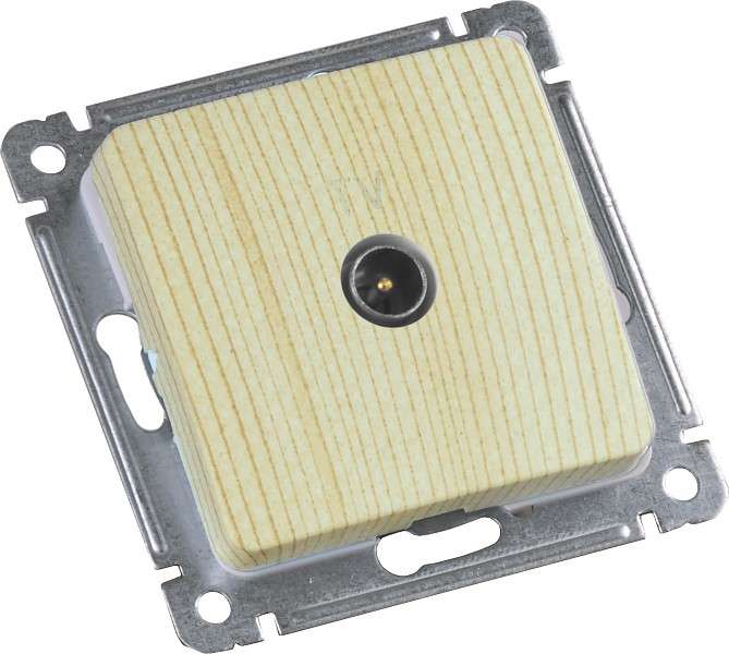 Розетка телевизионная оконечная TV СП механизм сосна HEGEL РСТВ-401-02