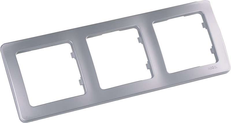 Рамка 3-м СП серебр. HEGEL Р403-06