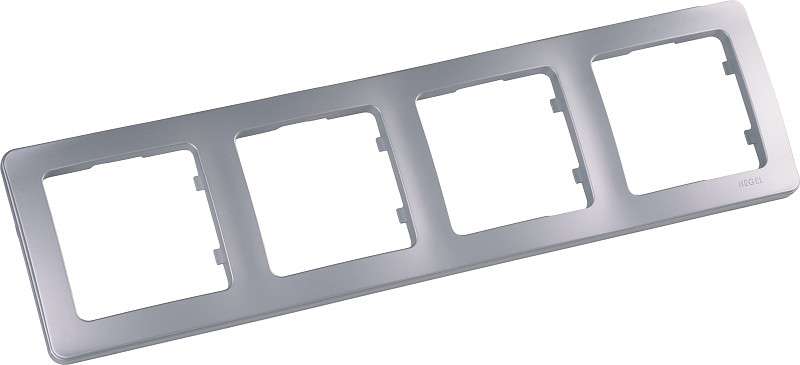 Рамка 4-м СП серебр. HEGEL Р404-06