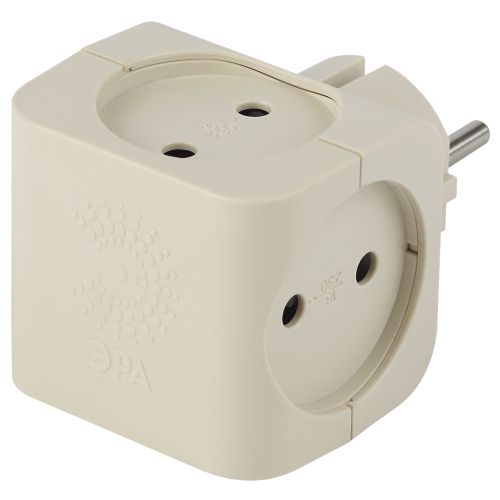 Разветвитель 4-м без заземл. 16А IP20 SP-4-I сл. кость Эра Б0008206