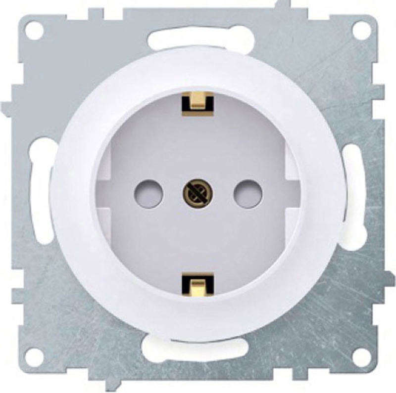 Розетка 1-м СП Florence 16А IP20 с заземл. винтов. контакты механизм бел. (1E10201300) OneKeyElectro 2172765