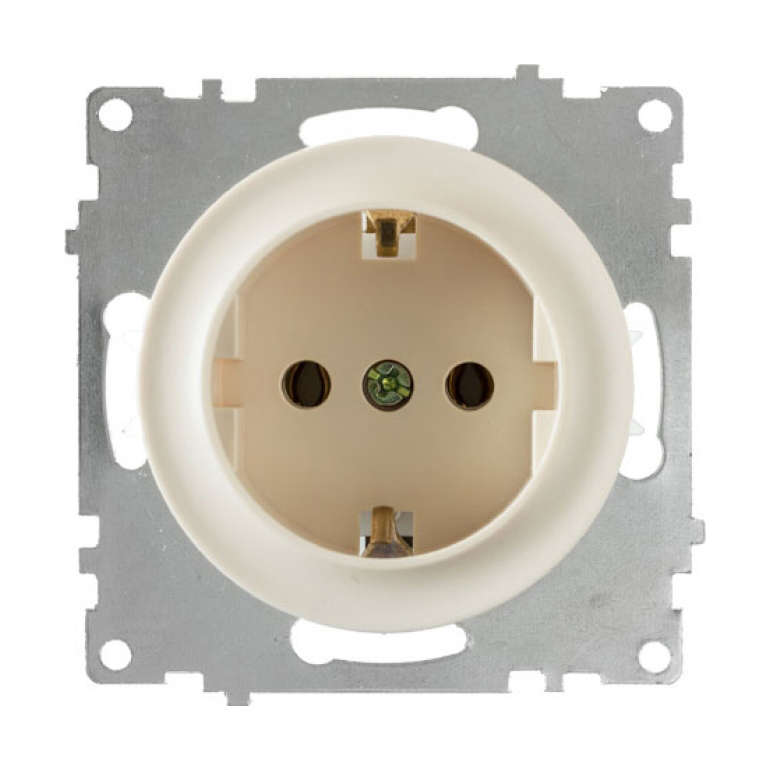 Розетка 1-м СП Florence 16А IP20 с заземл. винтов. контакты механизм беж. (1E10201301) OneKeyElectro 2172788
