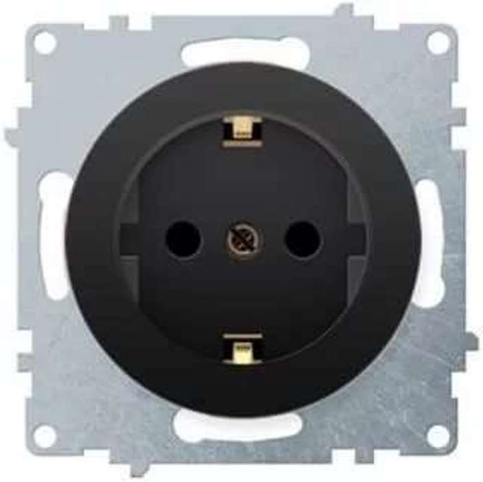 Розетка 1-м СП Florence 16А IP20 с заземл. на винтах механизм черн. (1E10201303) OneKeyElectro 2172811