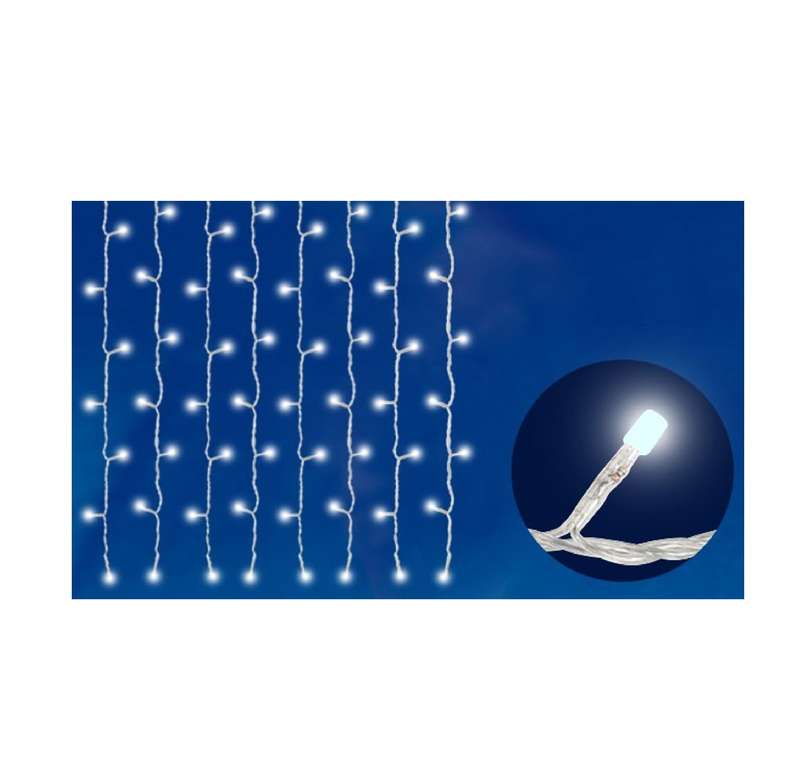 Занавес светодиодный ULD-C1515-160/SWK WHITE IP67 со стат. свечением 1.5х1.5м соединяемый 160LED бел. свет провод бел. Uniel UL-00001360