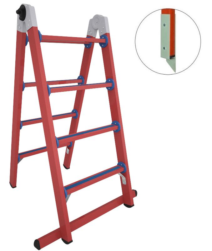 Лестница диэлектрическая ЛСПТД-1.5 МГ трансформируемая в стремянку стеклопластик. Антиток Д471585