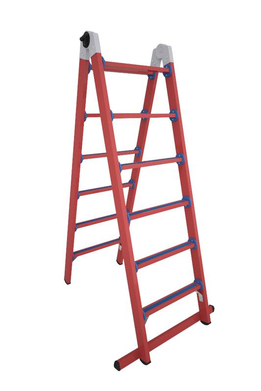 Лестница диэлектрическая ЛСПТД-2.0 МГ трансформируемая в стремянку стеклопластик. Антиток Д471586