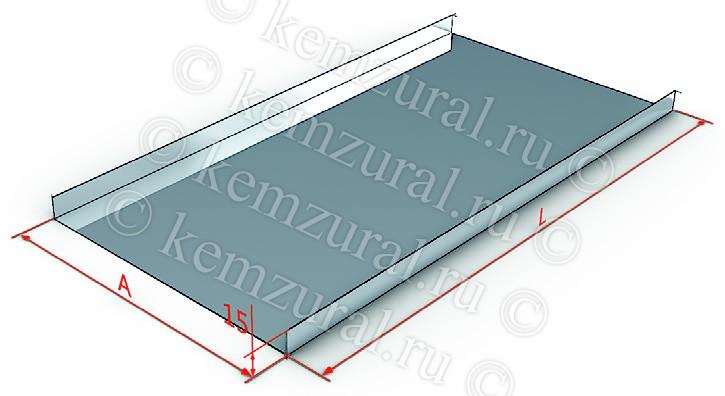 Крышка для лотка осн.200 L2000 сталь 0.7мм КЛ200 УХЛ2.5 КЭМЗ 110 201121 18