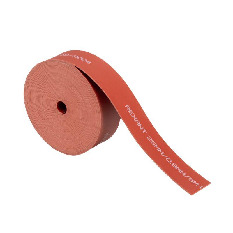 Лента термоусаживаемая ТЛ-0.8 25х0.8мм с клеевым слоем красн. 5м Rexant 48-9004