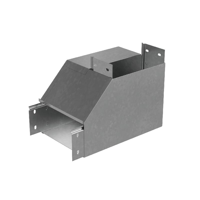 Угол для лотка вертикальный внутренний правый с разворотом трассы на 90град. R 500х100 сталь 1мм "ПЛЮС" NLPDplus90-100-500-R КМ PL2150