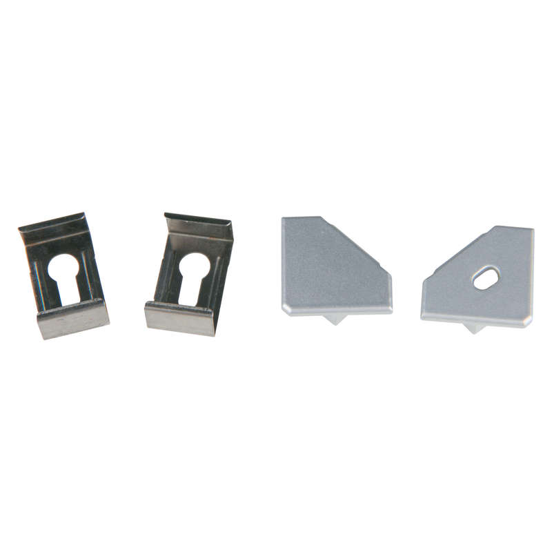 Набор аксессуаров UFE-N04 SILVER A POLYBAG для алюм. профиля крепеж. скобы 4шт сталь заглушки 4шт пластик серебр. Uniel UL-00000624