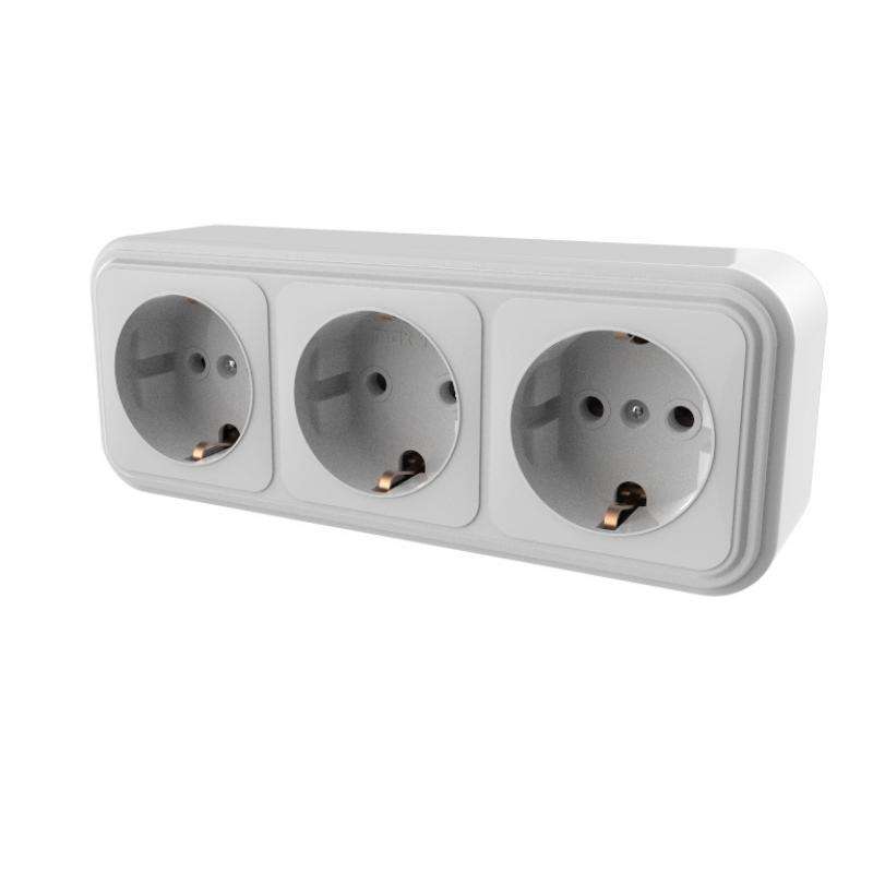 Розетка 3-м ОП Викинг с заземл. бел. БЕЛТИЗ RA16-365-Б