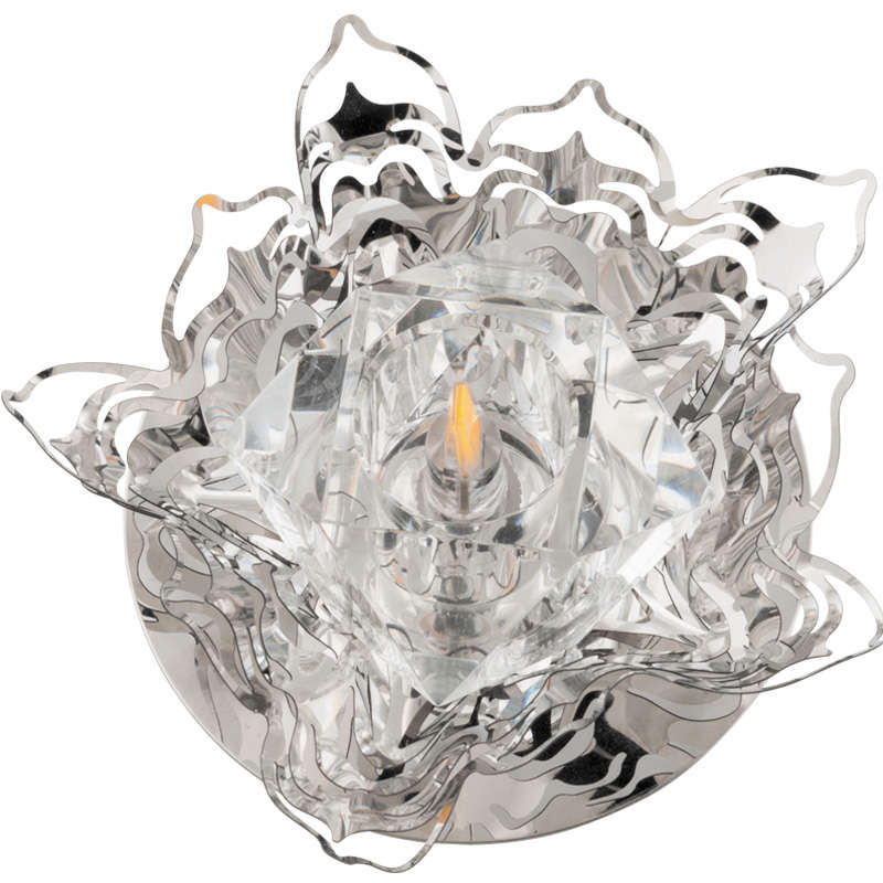 Светильник декоративный встраиваемый DLS-F128 G4 CHROME/CLEAR "Fiore" без лампы G4 основание металл; хром прозр. кристалл отделка метал. элементами хром Fametto UL-00000353