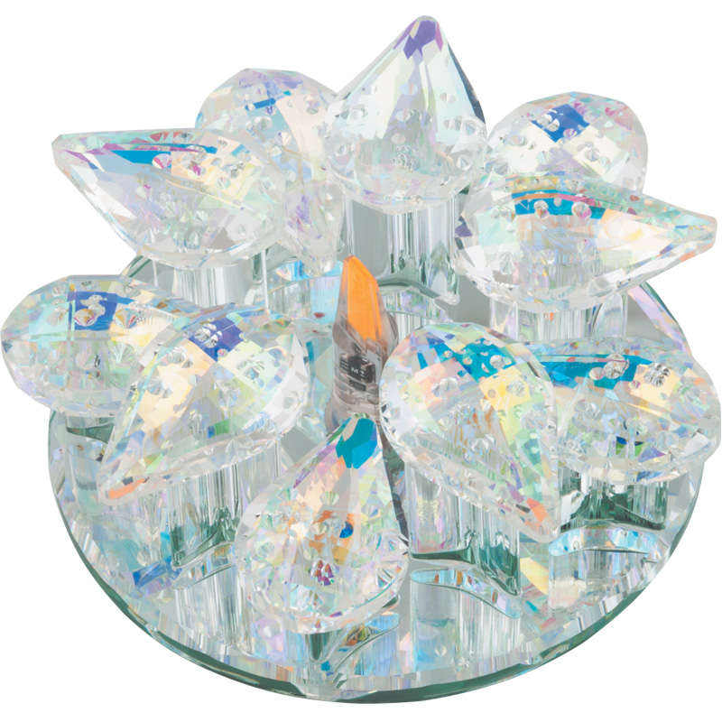 Светильник декоративный встраиваемый DLS-F129 G4 GLASSY/RAINBOW "Fiore" без лампы G4 основание стекло; зеркальн.; отделка кристалл радужн. Fametto UL-00000355