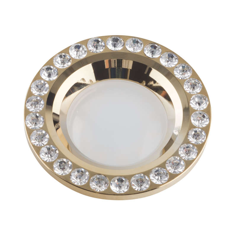 Светильник декоративный встраиваемый DLS-V106 GU5.3 GOLD "Vernissage" без лампы GU5.3 металл;; зол. отделка стразами литой Fametto UL-00000348