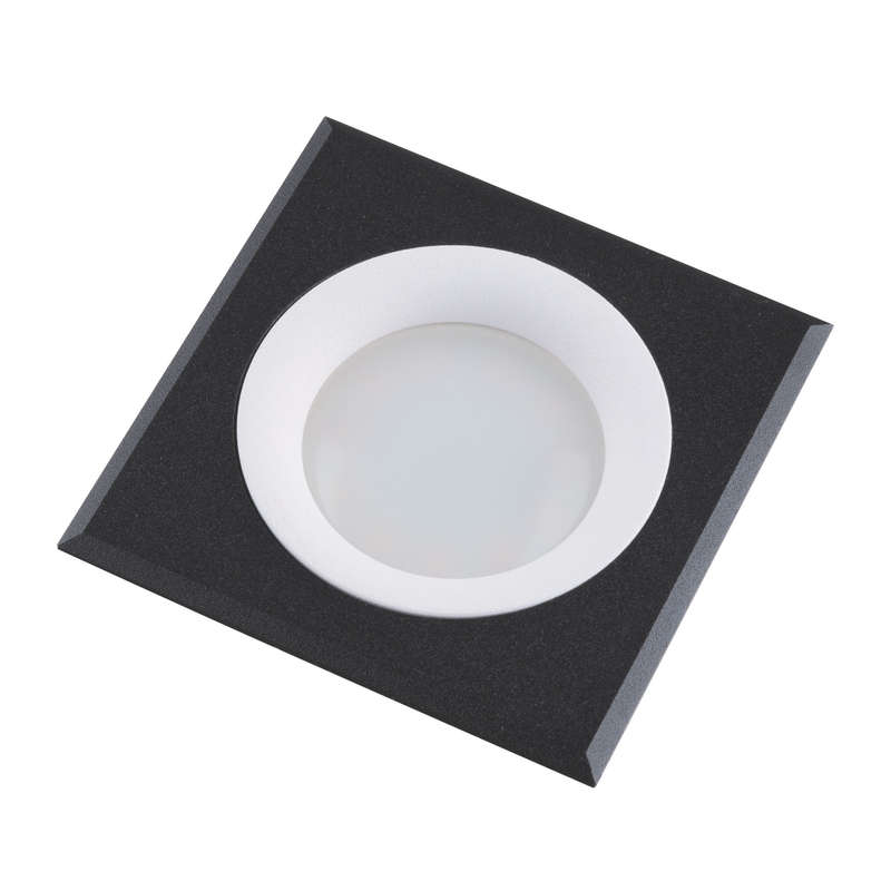 Светильник декоративный встраиваемый DLS-V108 GU5.3 BLACK+WHITE "Vernissage" квадрат без лампы GU5.3 металл черн.-бел. литой Fametto UL-00000351