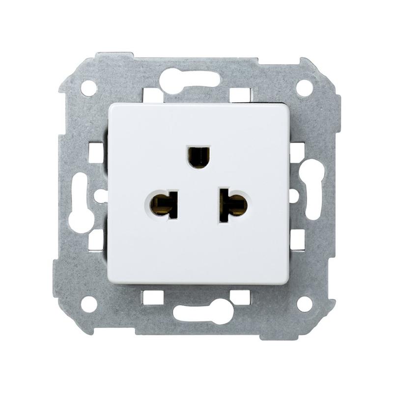 Розетка 2п 15А 125В/16А 250В евро/американ. стандарт винтов. зажим бел. Simon 27439-35