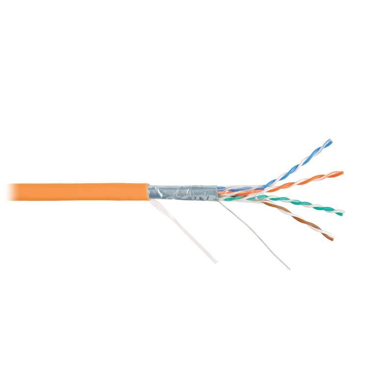 Кабель F/UTP кат.5E (класс D) 4 пары 24 AWG (0.50мм) тест по ISO/IEC 100МГц ОЖ BC чистая медь внутр. LSZH нг(А)-HFLTx оранж. (уп.305м) NIKOLAN NKL 4200C-OR