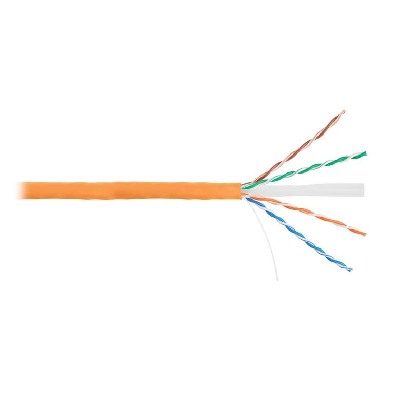 Кабель витая пара U/UTP кат.6 4х2х23AWG solid LSZH нг(А)-HFLTx оранж. (уп.305м) NIKOLAN NKL 4140C-OR